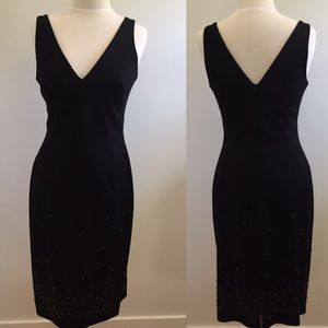 BCBG Black Sheath with Embroidered Detail